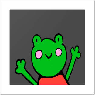 Kawaii Froggie cartoon Posters and Art